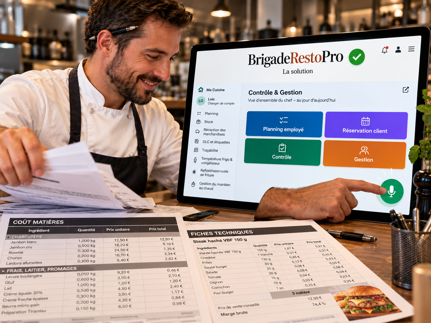 BrigadeRestoPro utilisé en cuisine